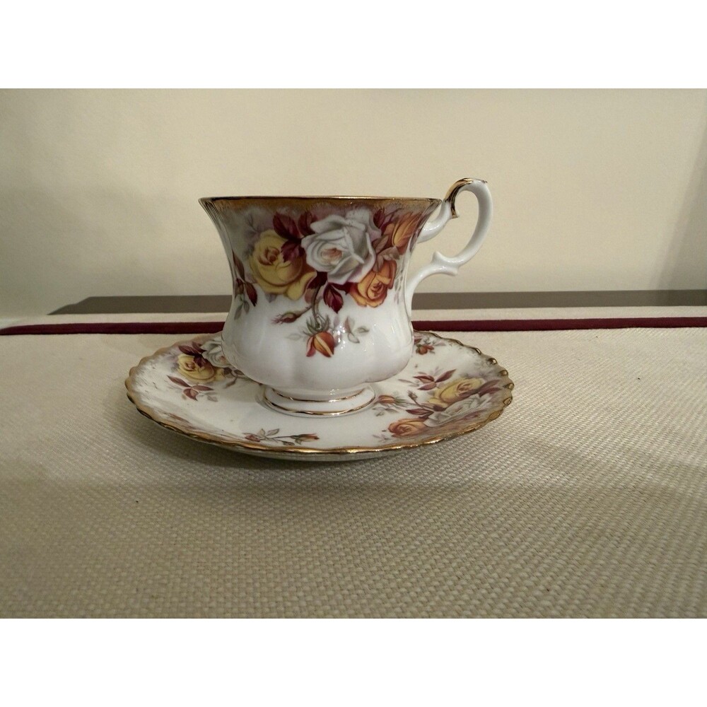 Vintage Royal Albert Lenora Fine Bone China Tea Cup and Saucer Set